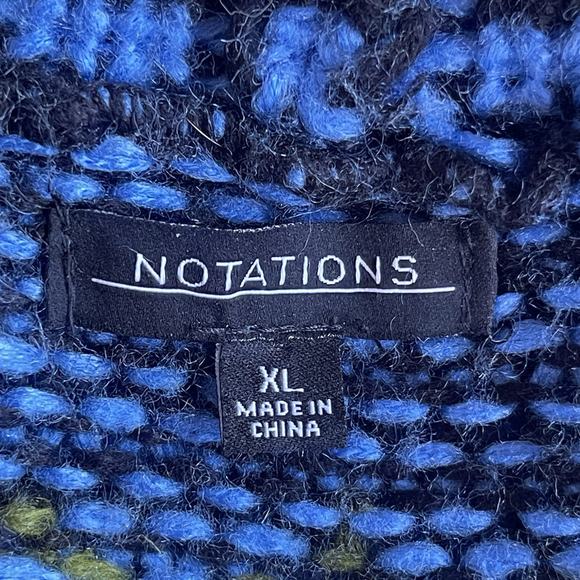 Y2K Notations Womens Cardigan Sweater Extra Large XL Open Front Striped Western - Picture 4 of 10